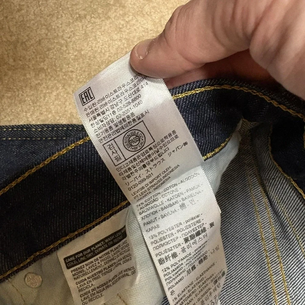 Levis Western Fit Jeans NWT Mens 50x30 Dark Blue Regular Straight Denim Big Tall